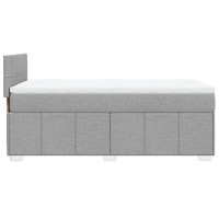 Produktbild för Ramsäng med madrass ljusgrå 90x190 cm tyg