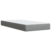 Produktbild för Ramsäng med madrass ljusgrå 90x190 cm tyg