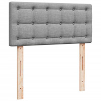 Produktbild för Ramsäng med madrass ljusgrå 90x190 cm tyg