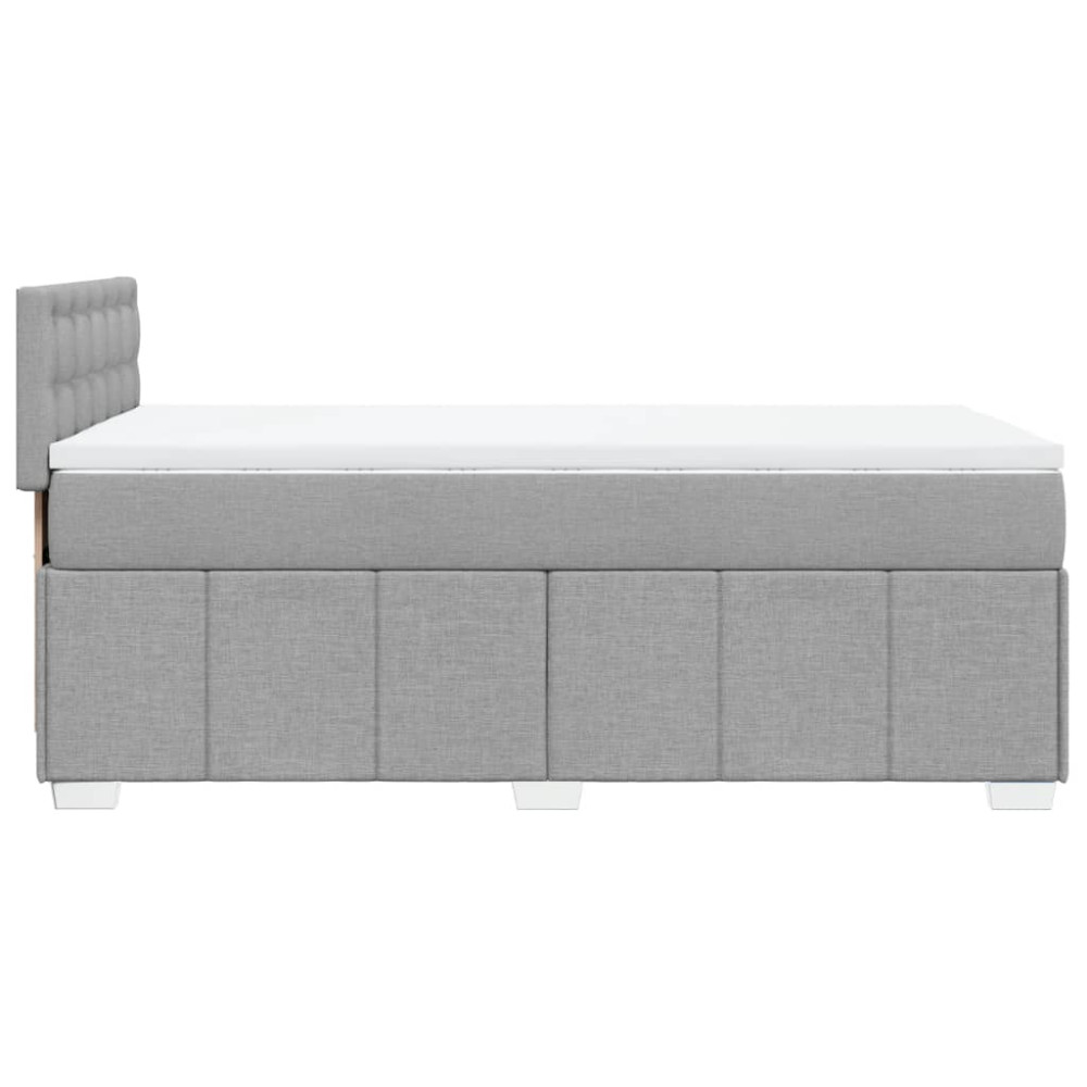 Produktbild för Ramsäng med madrass ljusgrå 90x190 cm tyg