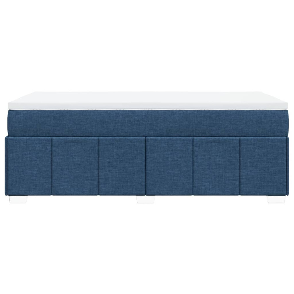 Produktbild för Ramsäng med madrass blå 100x200 cm tyg