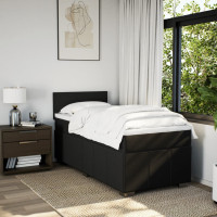 Produktbild för Ramsäng med madrass svart 90x190 cm tyg