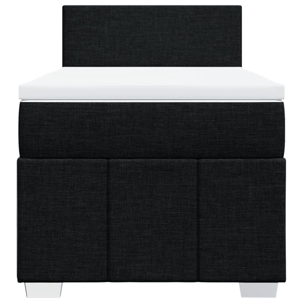 Produktbild för Ramsäng med madrass svart 90x190 cm tyg