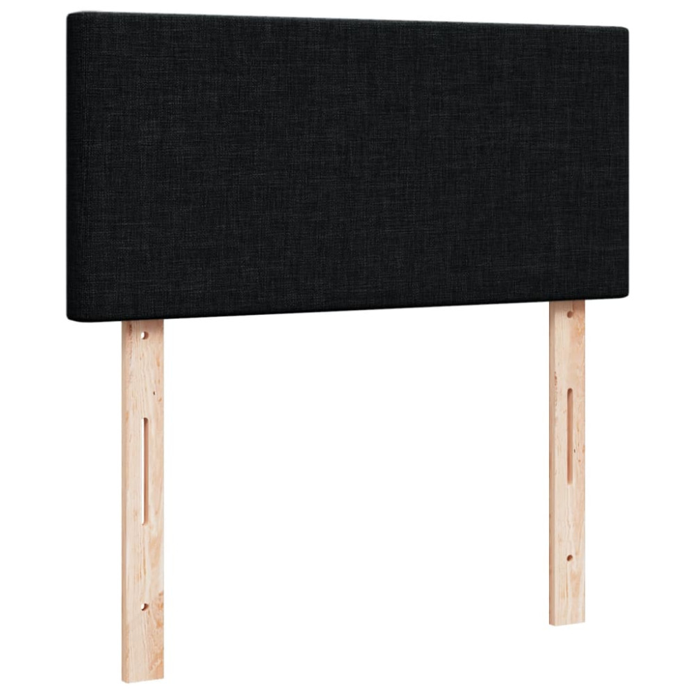 Produktbild för Ramsäng med madrass svart 90x190 cm tyg