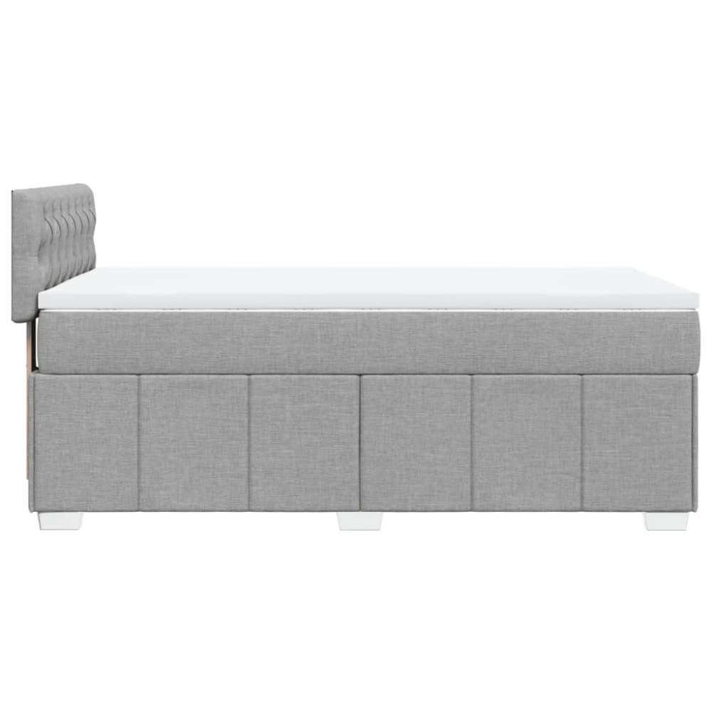 Produktbild för Ramsäng med madrass ljusgrå 90x190 cm tyg