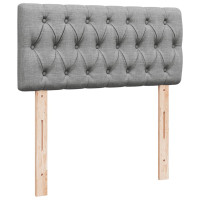 Produktbild för Ramsäng med madrass ljusgrå 90x190 cm tyg