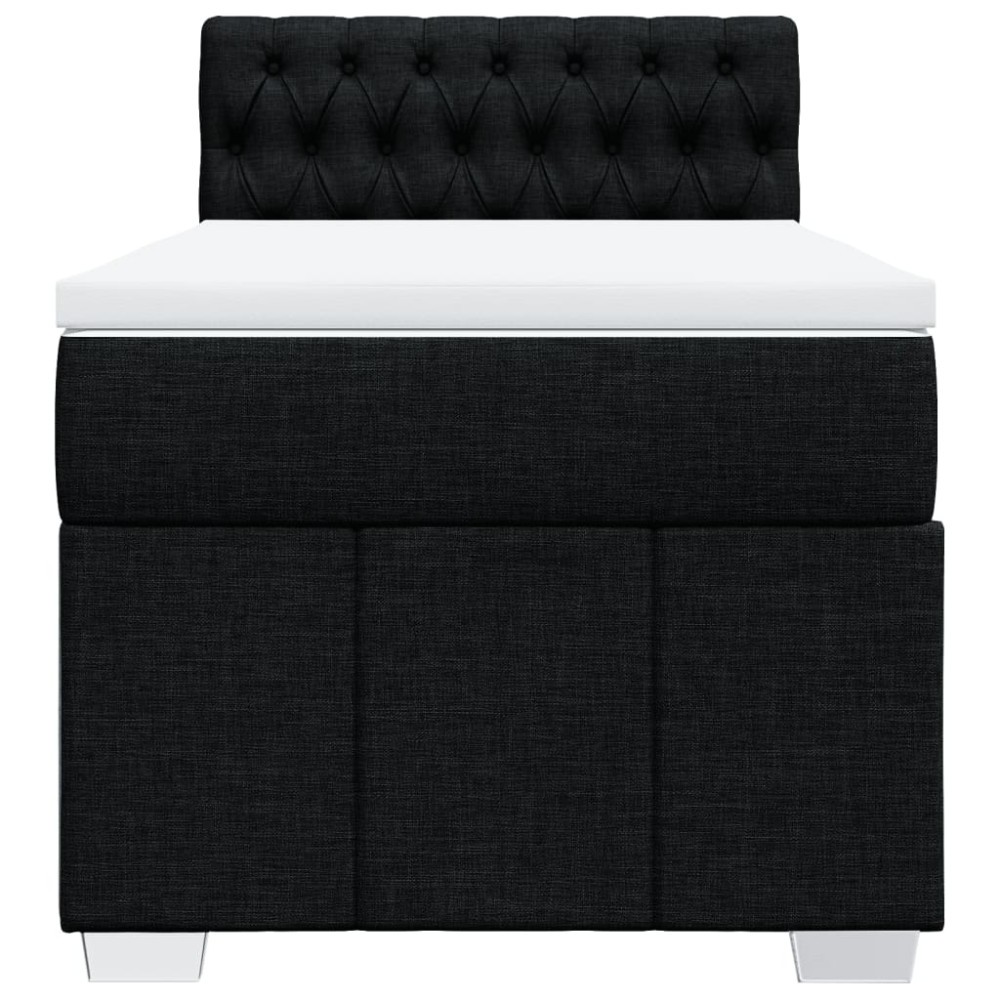Produktbild för Ramsäng med madrass svart 90x190 cm tyg
