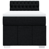Produktbild för Ramsäng med madrass svart 90x190 cm tyg