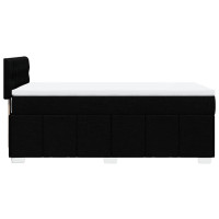 Produktbild för Ramsäng med madrass svart 90x190 cm tyg