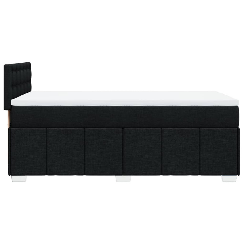 Produktbild för Ramsäng med madrass svart 90x190 cm tyg