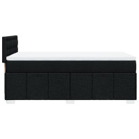 Produktbild för Ramsäng med madrass svart 90x190 cm tyg