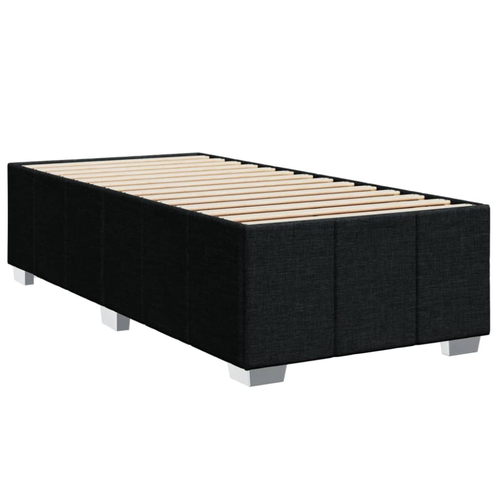 Produktbild för Ramsäng med madrass svart 90x190 cm tyg