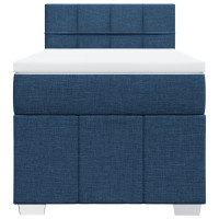 Produktbild för Ramsäng med madrass blå 100x200 cm tyg