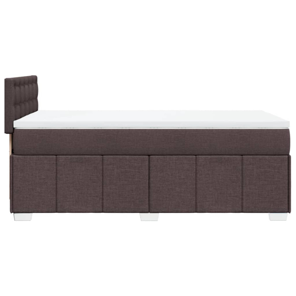 Produktbild för Ramsäng med madrass mörkbrun 100x200 cm tyg