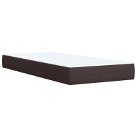 Produktbild för Ramsäng med madrass mörkbrun 100x200 cm tyg