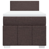 Produktbild för Ramsäng med madrass mörkbrun 100x200 cm tyg