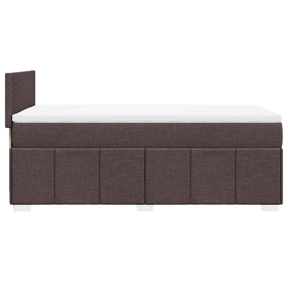 Produktbild för Ramsäng med madrass mörkbrun 100x200 cm tyg