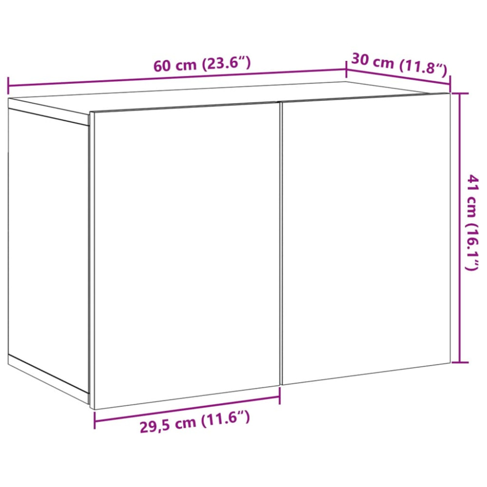 Produktbild för Väggmonterad tv-bänk gammalt trä 60x30x41 cm