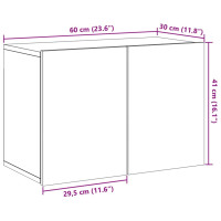 Produktbild för Väggmonterad tv-bänk gammalt trä 60x30x41 cm