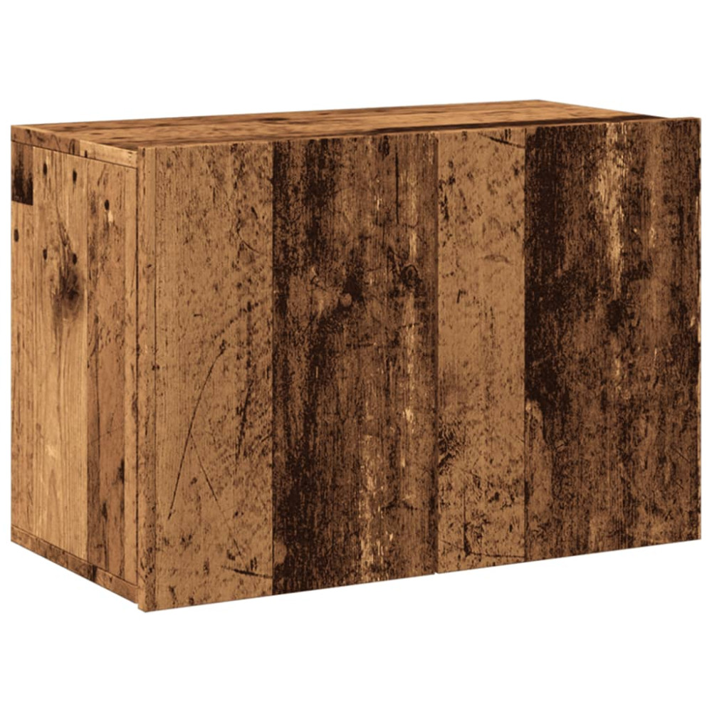 Produktbild för Väggmonterad tv-bänk gammalt trä 60x30x41 cm