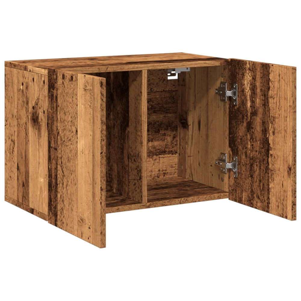 Produktbild för Väggmonterad tv-bänk gammalt trä 60x30x41 cm