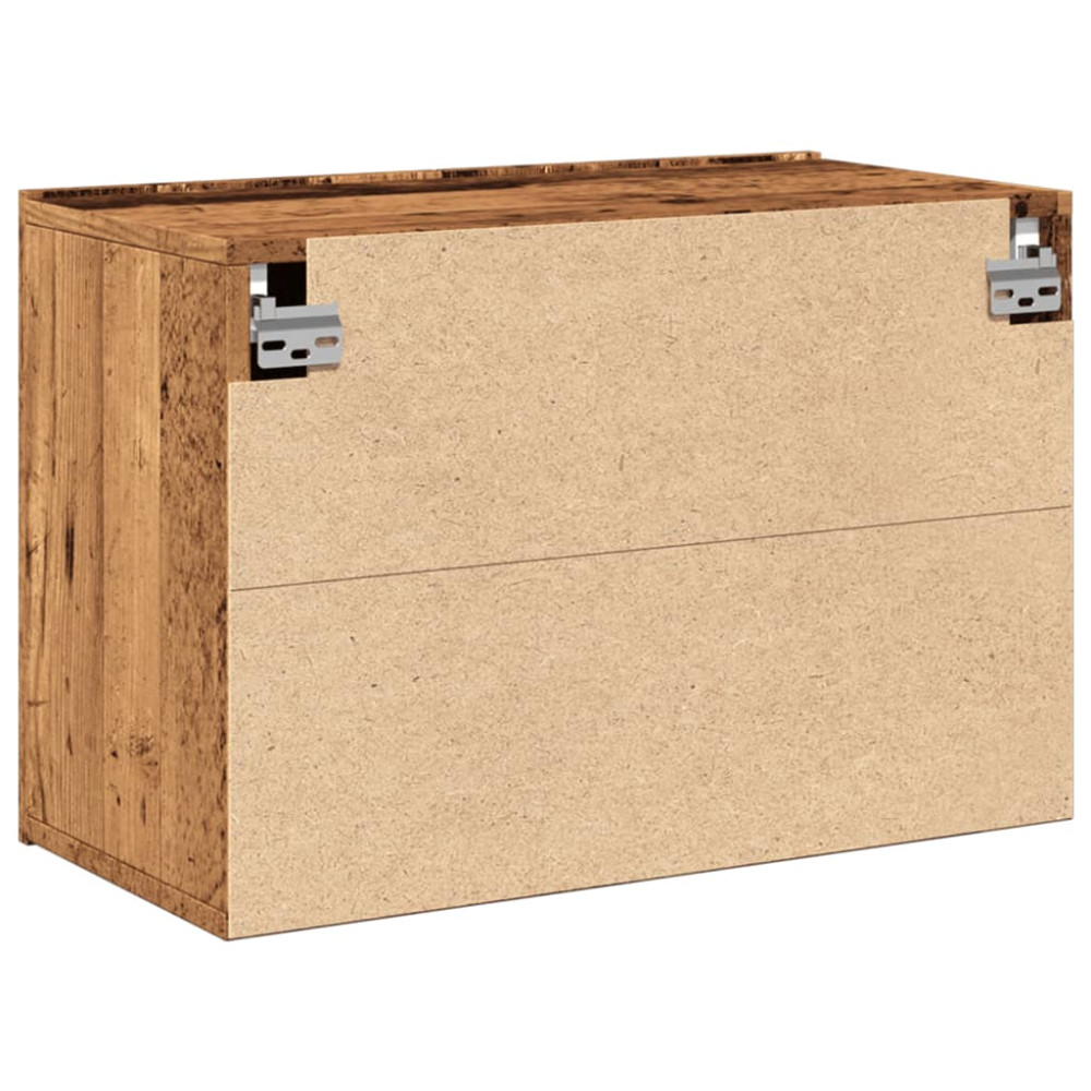 Produktbild för Väggmonterad tv-bänk gammalt trä 60x30x41 cm