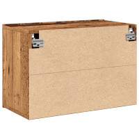 Produktbild för Väggmonterad tv-bänk gammalt trä 60x30x41 cm