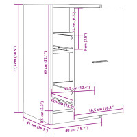 Produktbild för Apoteksskåp åldrat trä 40x41x77,5 cm konstruerat trä