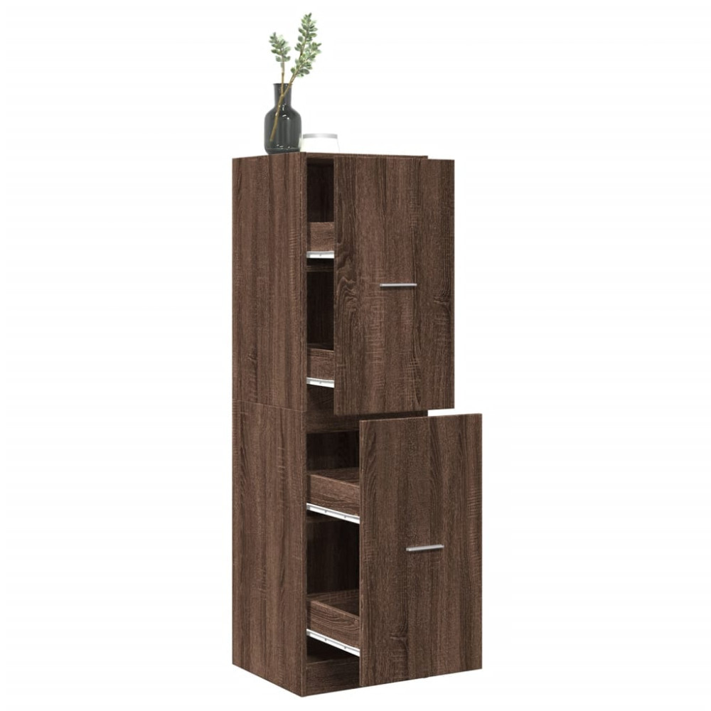 Produktbild för Apoteksskåp brun ek 40x41x144,5 cm konstruerat trä