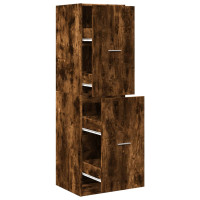 Produktbild för Apoteksskåp rökfärgad ek 40x41x144,5 cm konstruerat trä