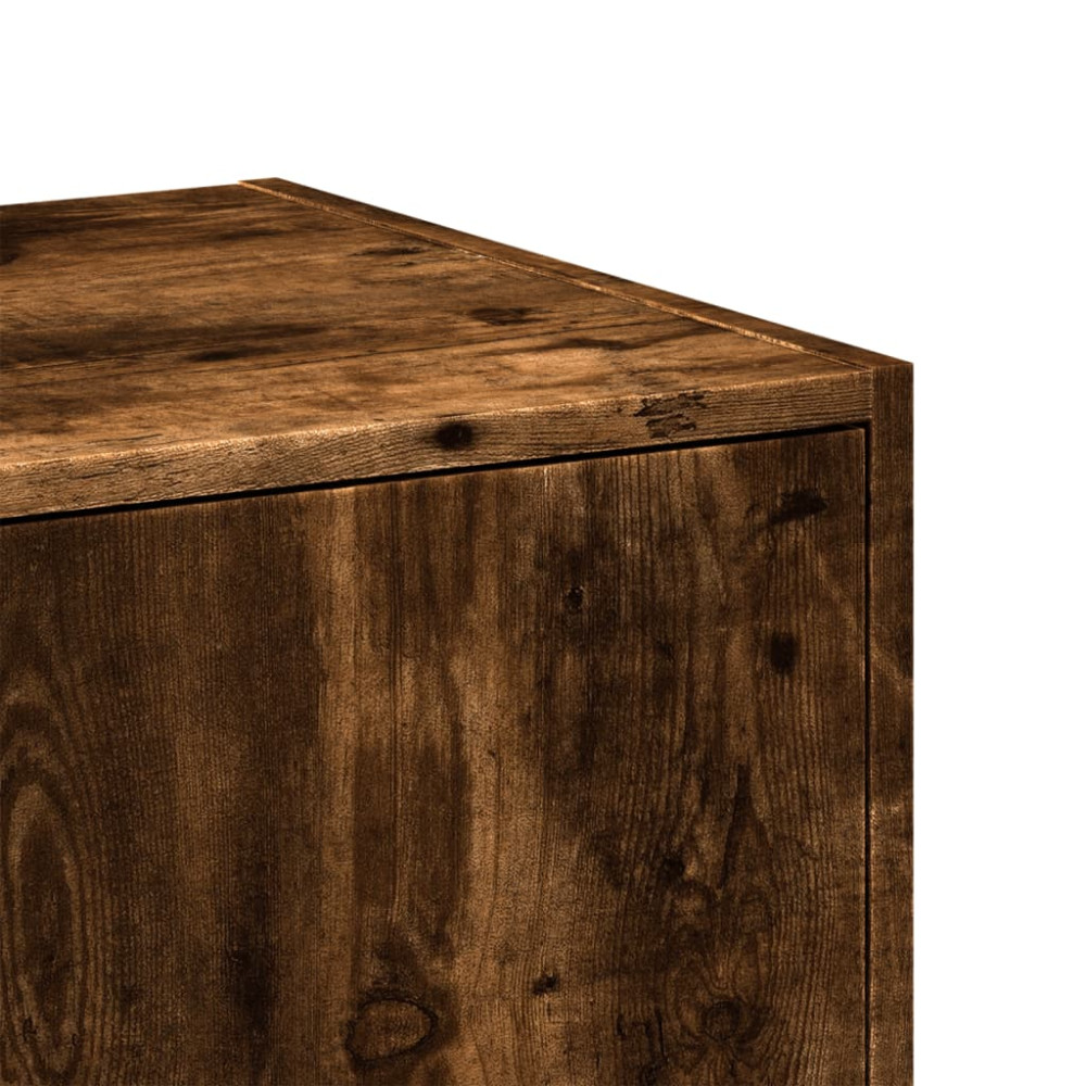 Produktbild för Apoteksskåp rökfärgad ek 40x41x144,5 cm konstruerat trä
