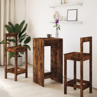 Produktbild för Barbord rökfärgad ek 51x50x103,5 cm konstruerat trä