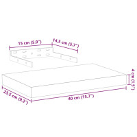 Produktbild för Svävande hyllor 2 st 40x23,5x4 cm konstruerat trä