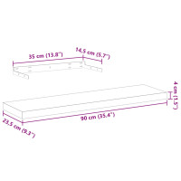 Produktbild för Svävande hyllor 2 st 90x23,5x4 cm konstruerat trä