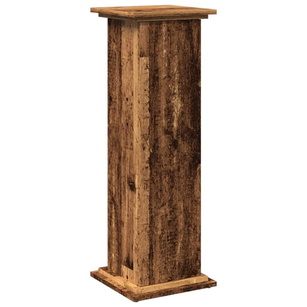Produktbild för Piedestal med förvaring åldrat trä 31x30x90 cm konstruerat trä