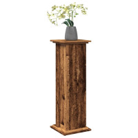 Produktbild för Piedestal med förvaring åldrat trä 31x30x90 cm konstruerat trä