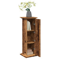 Produktbild för Piedestal med förvaring åldrat trä 31x30x90 cm konstruerat trä