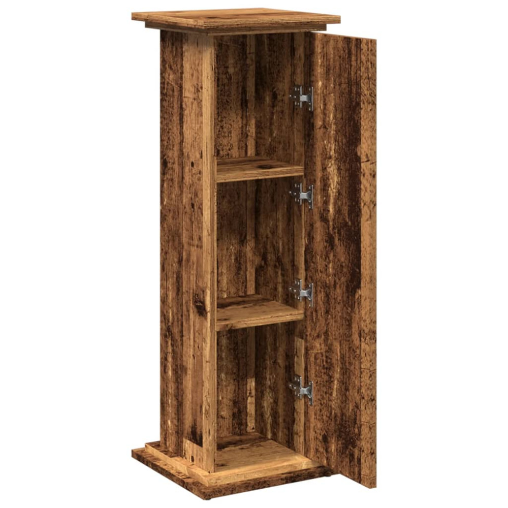 Produktbild för Piedestal med förvaring åldrat trä 31x30x90 cm konstruerat trä