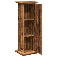 Produktbild för Piedestal med förvaring åldrat trä 31x30x90 cm konstruerat trä