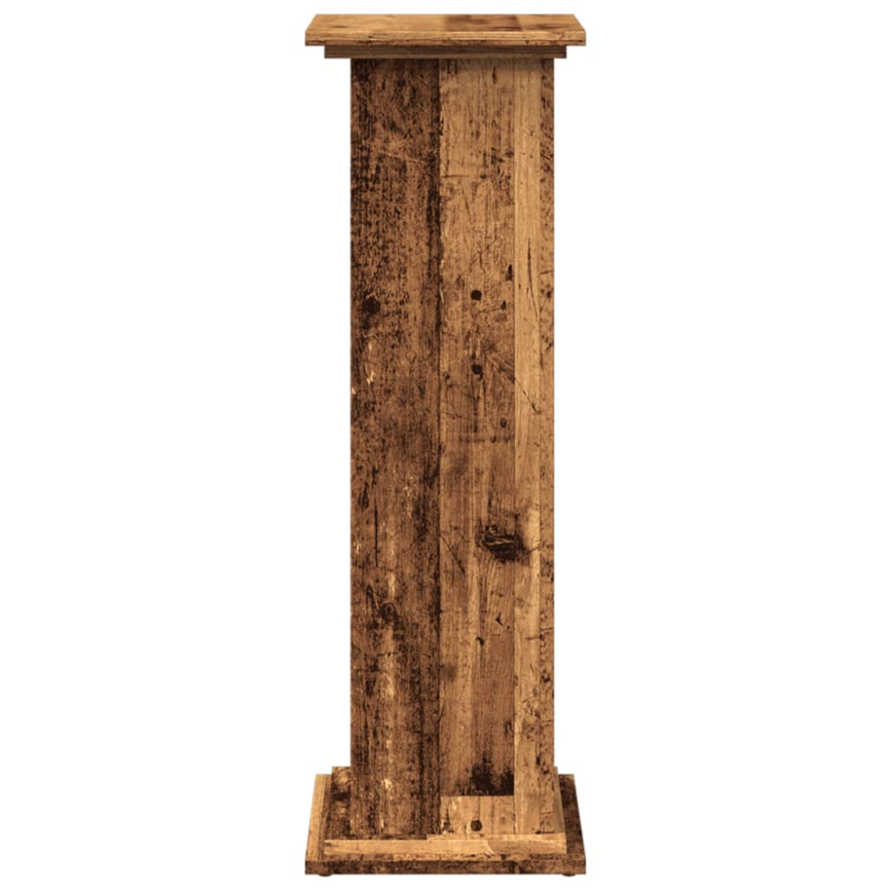 Produktbild för Piedestal med förvaring åldrat trä 31x30x90 cm konstruerat trä