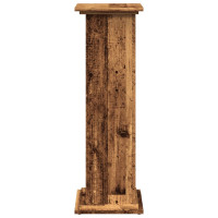 Produktbild för Piedestal med förvaring åldrat trä 31x30x90 cm konstruerat trä