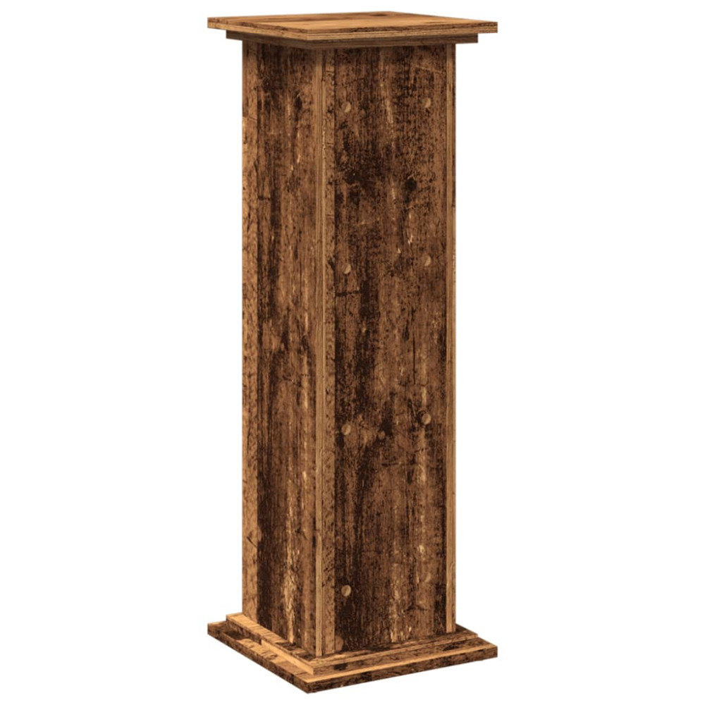 Produktbild för Piedestal med förvaring åldrat trä 31x30x90 cm konstruerat trä