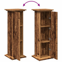 Produktbild för Piedestal med förvaring åldrat trä 31x30x90 cm konstruerat trä