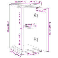 Produktbild för Piedestal med förvaring vit 31x30x60 cm konstruerat trä