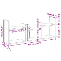 Produktbild för Väggskåp 100x18x40 cm sonoma-ek konstruerat trä