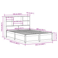 Produktbild för Sängram utan madrass vaxbrun 120x200 cm massiv furu