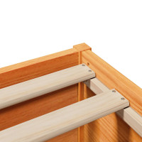Produktbild för Sängram utan madrass vaxbrun 120x200 cm massiv furu