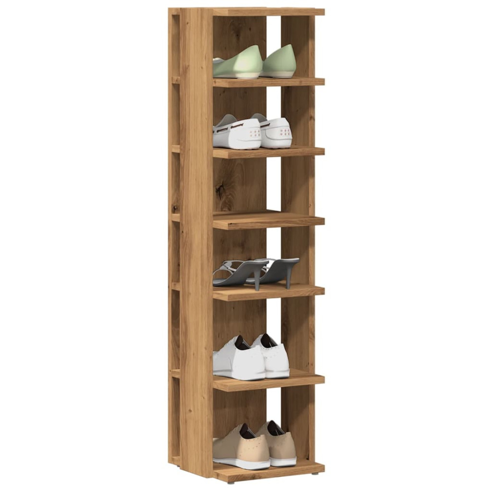 Produktbild för Skoskåp ek 28x27x102 cm konstruerat trä
