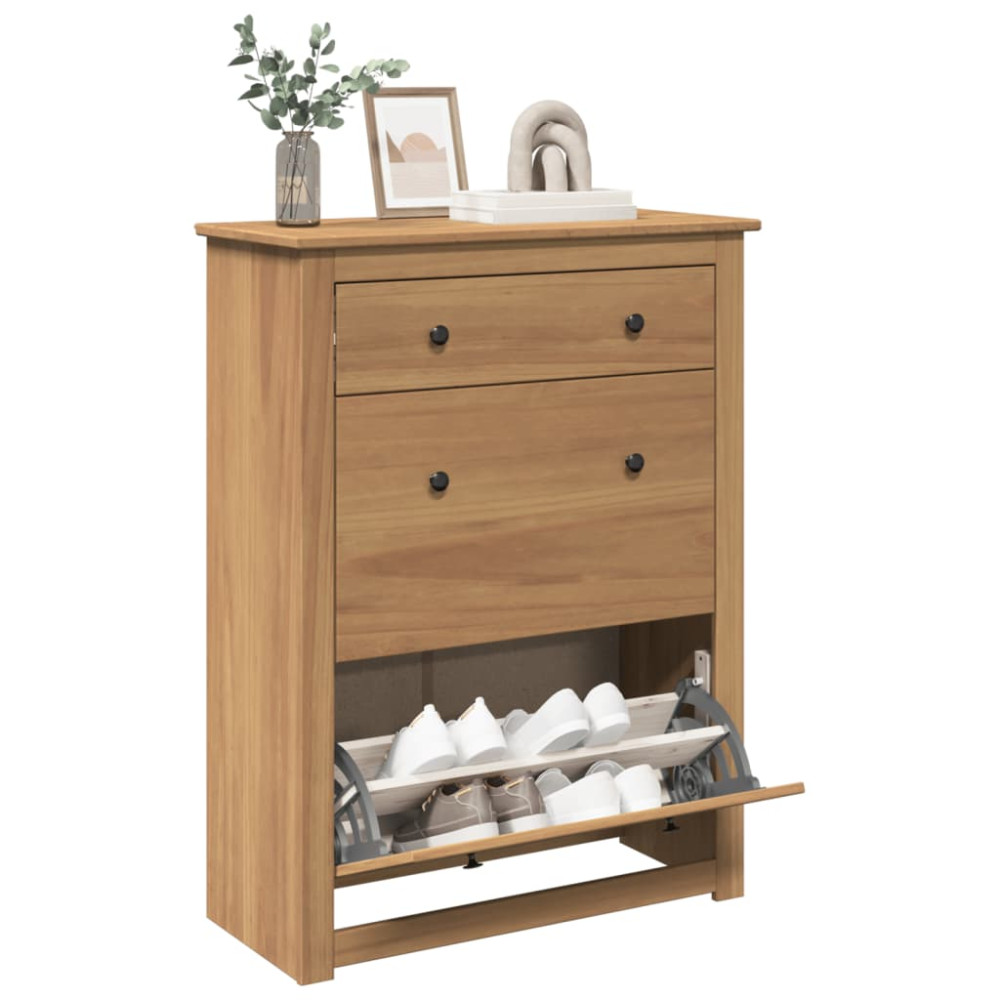 Produktbild för Skoskåp PANAMA 80x35x105 cm massiv furu