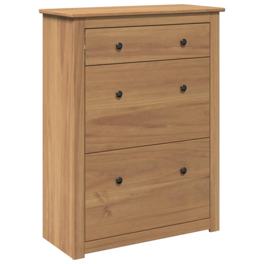 Produktbild för Skoskåp PANAMA 80x35x105 cm massiv furu